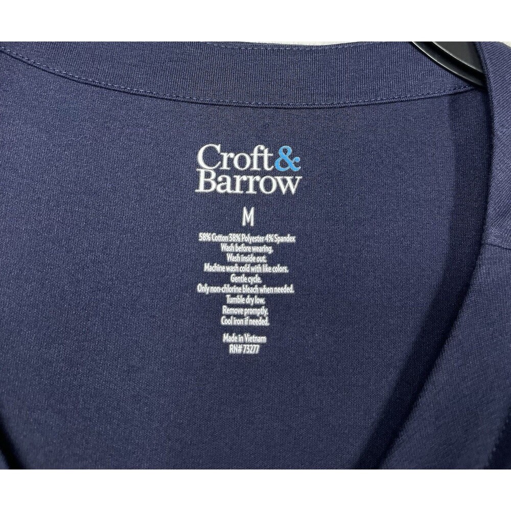 Croft & Barrow Dress Medium Navy Blue Short Sleeve Midi Stretch Casual Travel - Picture 6 of 9